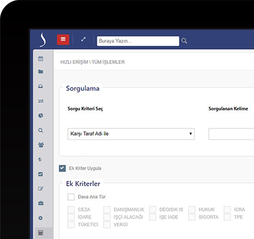 KolayOfis-Kurumsal-Hukuk-Otomasyon-Sistemi-Arama-Modülü